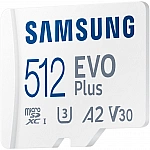 SAMSUNG EVO PLUS microSD 512GB 2024 incl. SD Adapter memory card UHS-I U3 Full HD and 4K UHD 160 MB/s read SAMSUNG EVO PLUS microSD 512GB 2024 incl. SD Adapter memory card UHS-I U3 Full HD and 4K UHD 160 MB/s read