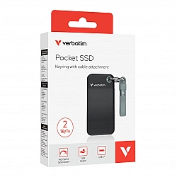 STICK S 2TB Verbatim Pocket SSD USB 3.2 black/grau retail STICK S 2TB Verbatim Pocket SSD USB 3.2 black/grau retail