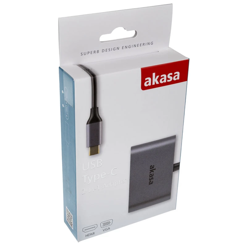 Adapteris USB Type-C Akasa AK-CBCA23-18BK