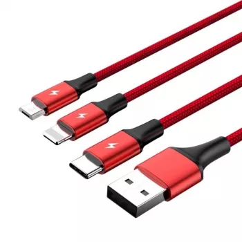 UNITEK C4049RD USB laidas 1,2 m USB A / USB C / Micro-USB B / Lightning raudonas