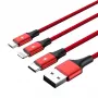 UNITEK C4049RD USB laidas 1,2 m USB A / USB C / Micro-USB B / Lightning raudonas