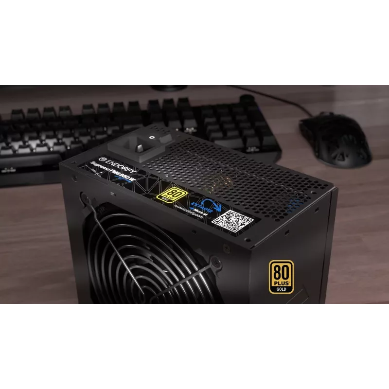 Maitinimo blokas ENDORFY Supremo FM6 850 W, 24 kontaktų ATX, pilnai modulinis, 80 PLUS Gold, 120 mm ventiliatorius, juodas