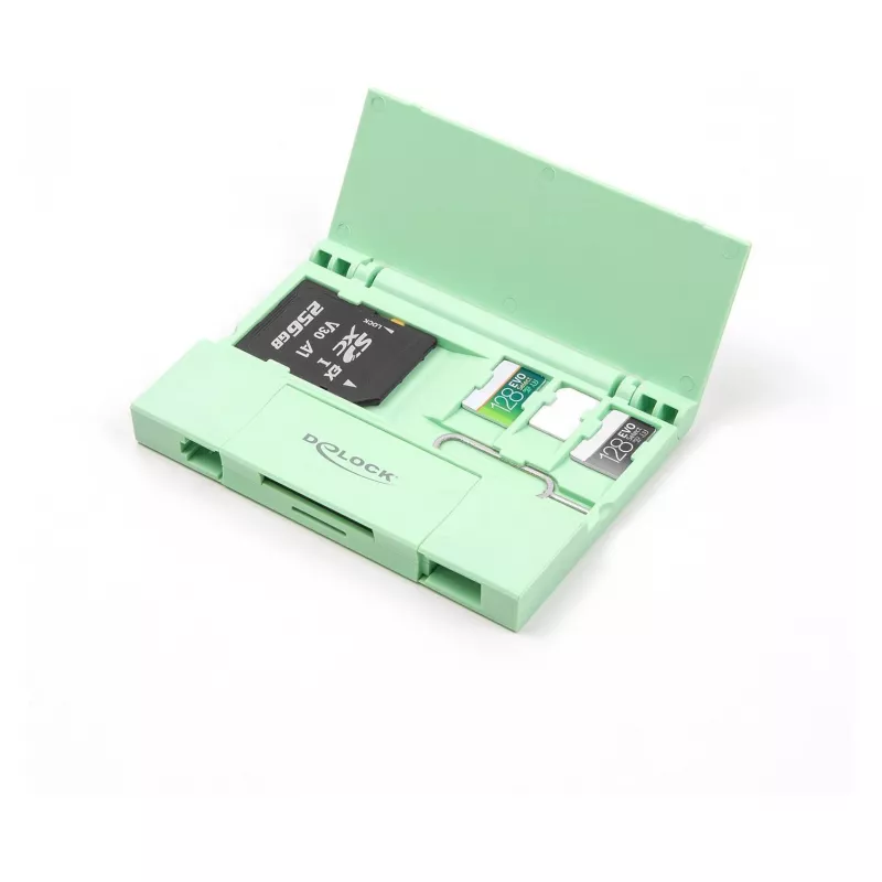 Kortelių skaitytuvas DeLOCK 91015 USB 3.2 Gen 1 Type-A/Type-C Mėtų
