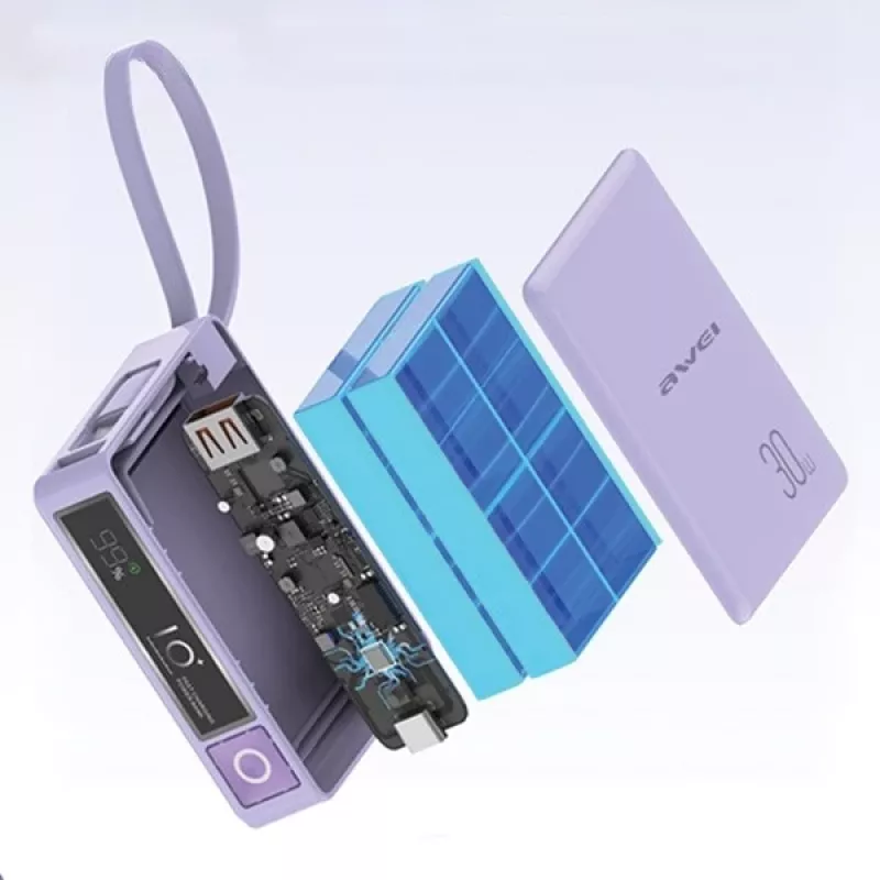 Powerbank 10000mAh 30W P87K su integruotu USB-C