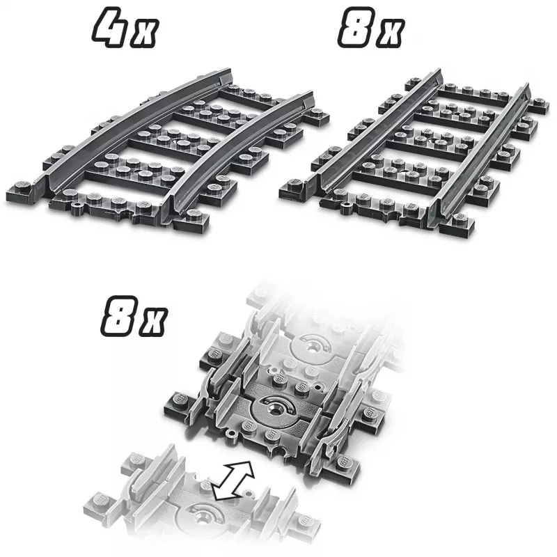 LEGO City Rails 60205 Keleivinis traukinys ir lankstūs bėgiai