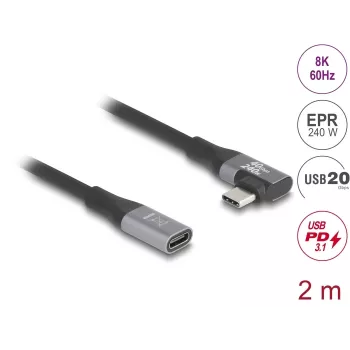 USB-C laidas DeLOCK 81148 2 m juodas 20 Gbit/s