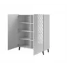 Lentynų sistema cama meble ABETO 100,5 x 40 x 121,5 cm balta/blizganti balta, ant grindų statoma sieninė spintelė