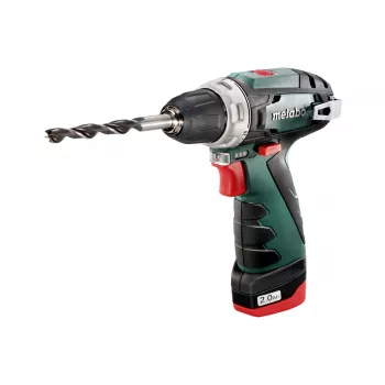 Gręžtuvas su pistoline rankena Metabo PowerMaxx BS Basic 1400 aps./min, juoda, žalia