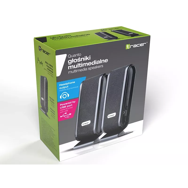 Garsiakalbiai 2.0 Quanto Black USB