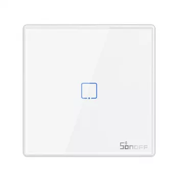 Sonoff T2EU1C-RF belaidis 433 MHz valdiklis / šviesos jungiklis, baltas plastikinis, lipnus montavimas ant sienos