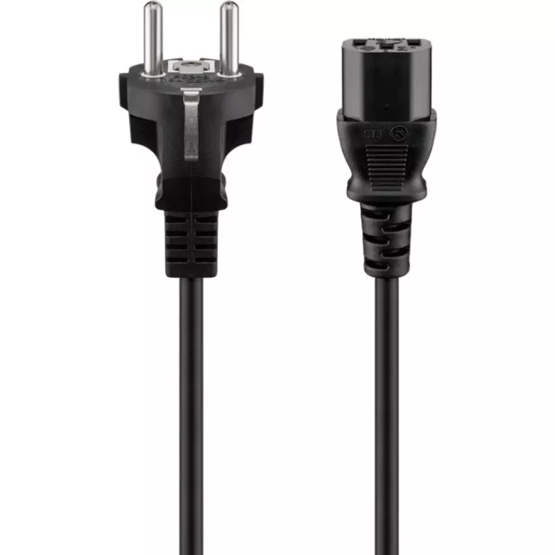 Goobay IEC laidas 5 m juodas Kištukas F tipas IEC C13 H05VV-F3G