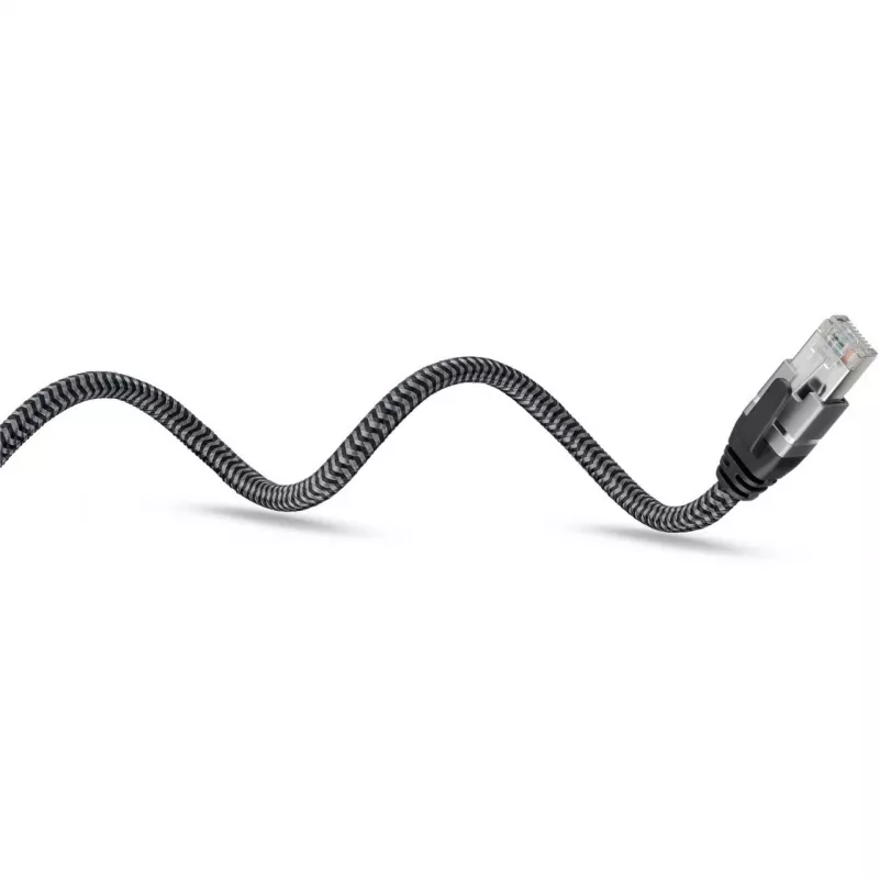 Ethernet kabelis USB-C 3.2 Gen2 kištukas > RJ-45 kištukas, LAN adapteris juodas/sidabrinis, 1,5 metro, pintas tekstilinis apvalkalas