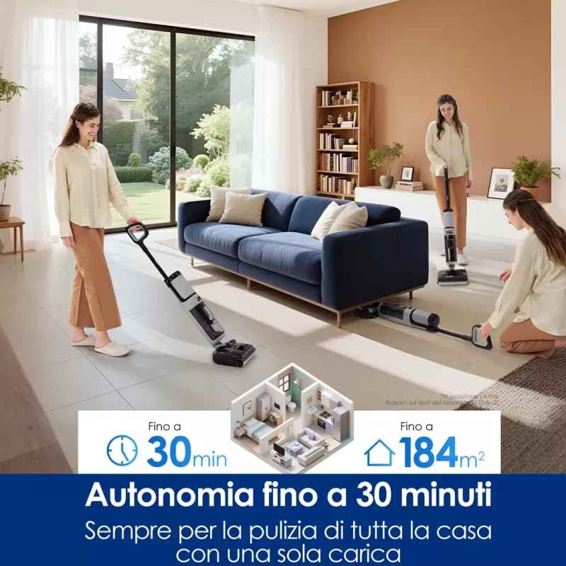 Belaidis grindų valiklis Tineco Floor One i5 Stretch Plus – lengvas šlapias ir sausas vertikalus grindų plovėjas