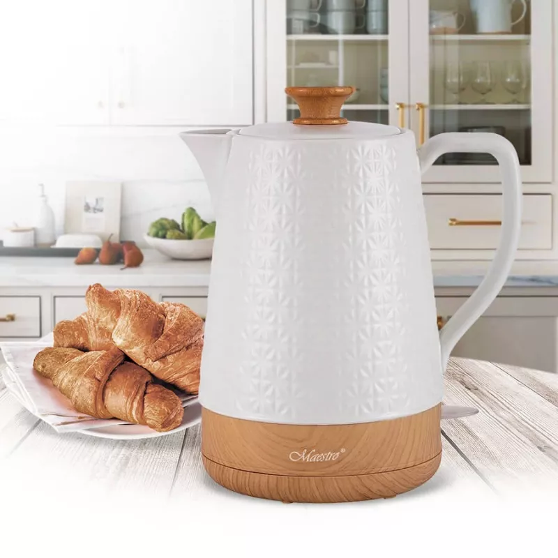 Elektrinis virdulys Maestro MR-076 1,8 L 1800 W Keraminis korpusas, Baltas/Medinis