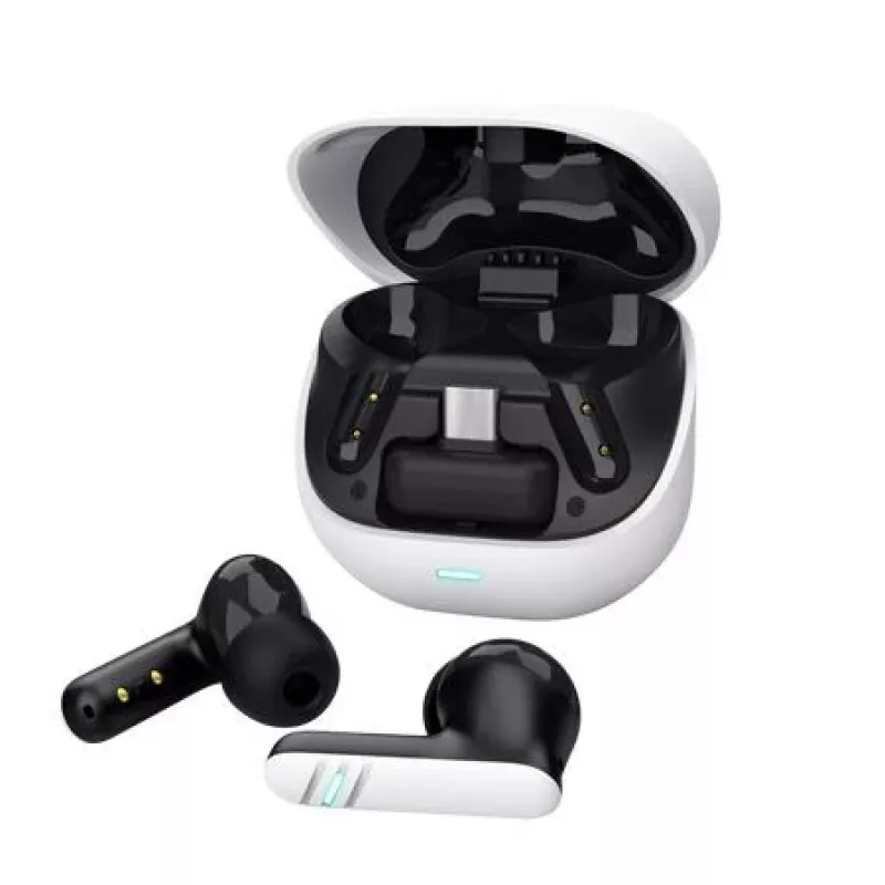 Trust GXT 409 Oxxie belaidės žaidimų ausinės – Baltos, TWS, 2,4 GHz ir Bluetooth, 100–10000 Hz, 44 g