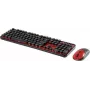 Klaviatūros ir pelės rinkinys Renkforce RF-DS-RETRO QWERTZ juoda raudona