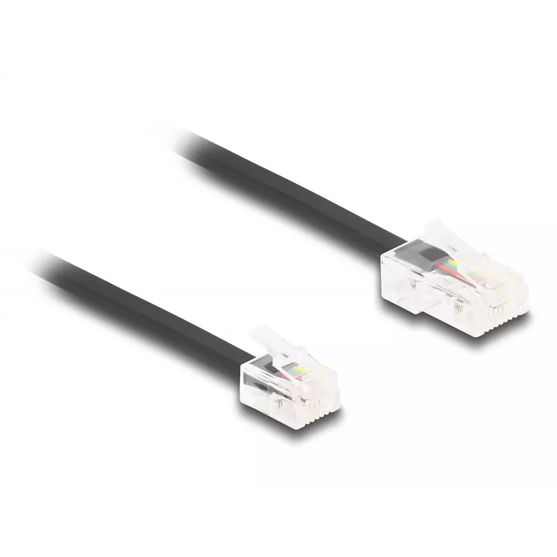 DeLOCK telefono kabelis RJ11 kištukas – RJ45 kištukas, juodas, 3 m