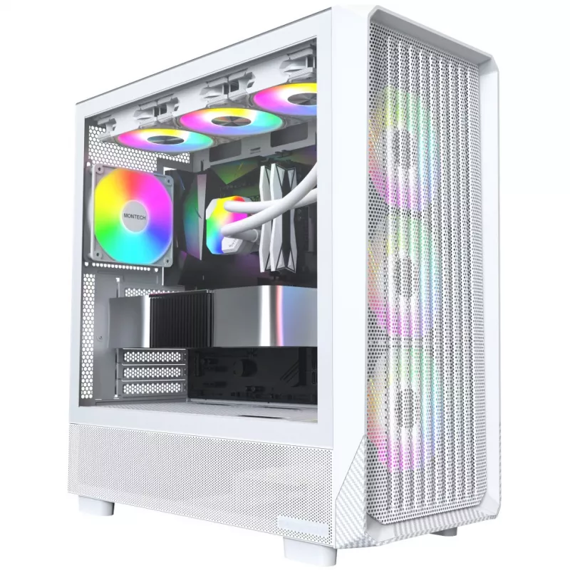 PC korpusas Montech X5 Midi Tower Baltas ATX 3x140mm ventiliatoriai