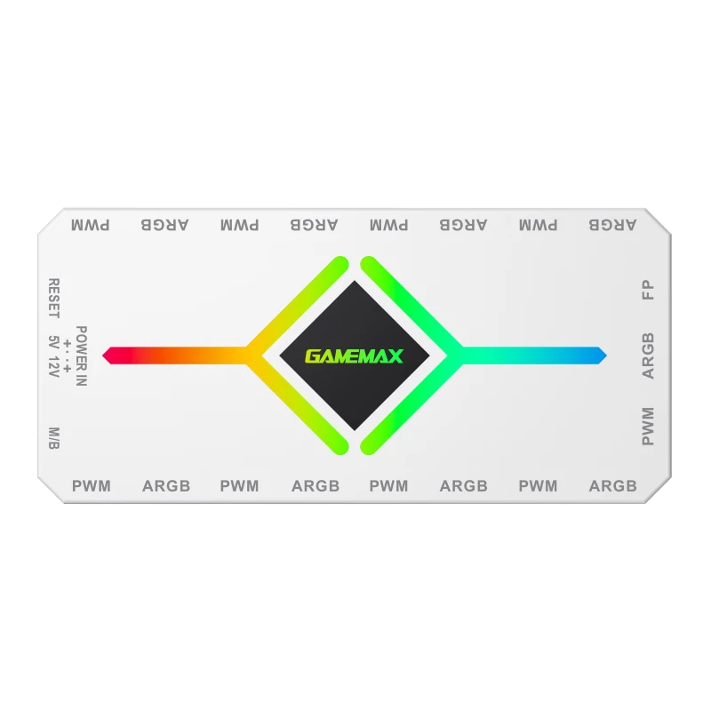 Gamemax V4.0 ARGB PWM HUB BK | Baltas | Ventiliatorių ir RGB šakotuvas