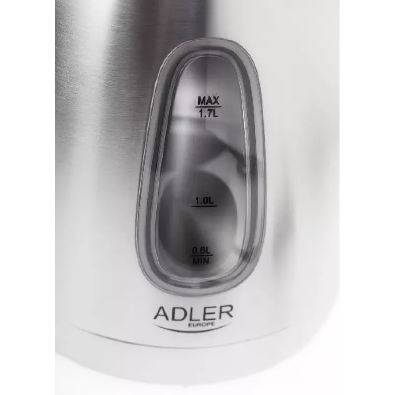 Elektrinis virdulys Adler AD1223 – 1,7 L, 2000 W, nerūdijantis plienas su juodais akcentais