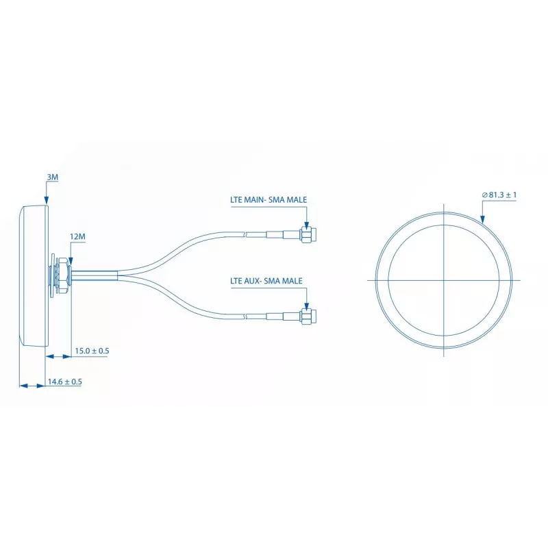 LTE antena Teltonika 003R-00252, stogo montavimui su SMA jungtimis, COMBO MIMO