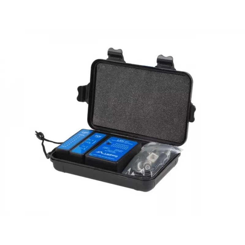 Tinklo kabelių testeris Lanberg NT-0404 PoE testeris juodas mėlynas