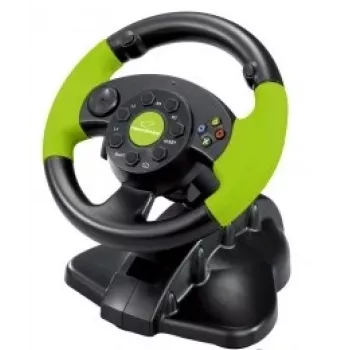 Laidinis žaidimų vairas ESPERANZA EG104, skirtas PlayStation 3 ir Xbox 360, juodas/žalias