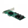 DeLOCK 8 prievadų SATA PCI Express x1 kortelė, žemo profilio formato