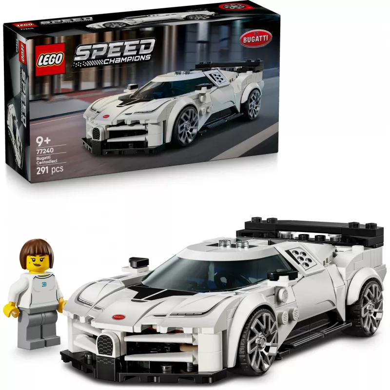LEGO konstruktorius Bugatti Centodieci Speed Champions 77240 – 291 detalė, 1 minifigūrėlė, nuo 9 metų