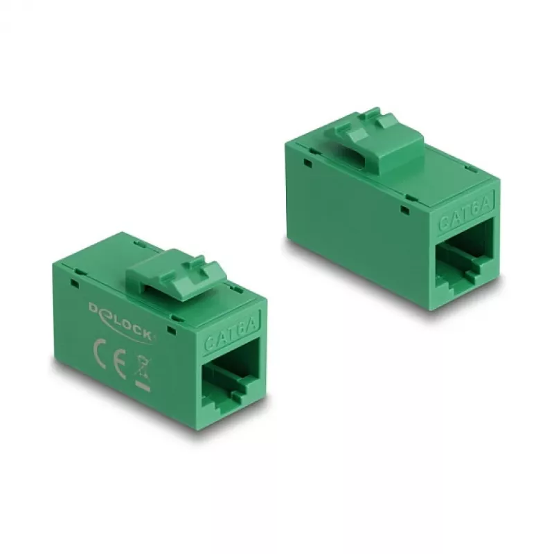 Keystone modulis DELOCK 90640 – plokščias RJ-45 lizdas, žalias, 16,2×30×20,5 mm