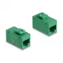 Keystone modulis DELOCK 90640 – plokščias RJ-45 lizdas, žalias, 16,2×30×20,5 mm