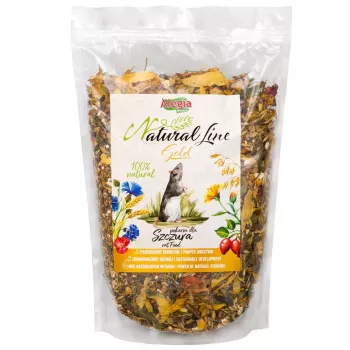 Sausas ėdalas žiurkėms Alegia Natural Line Gold 2,2 kg – pilnavertės granulės suaugusioms ir jaunoms žiurkėms, javų skonio, be sojos ir cukraus