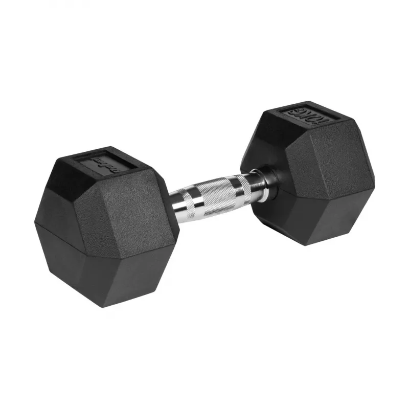 Guminiai ketaus hanteliai HEX 2x10 kg REBEL ACTIVE
