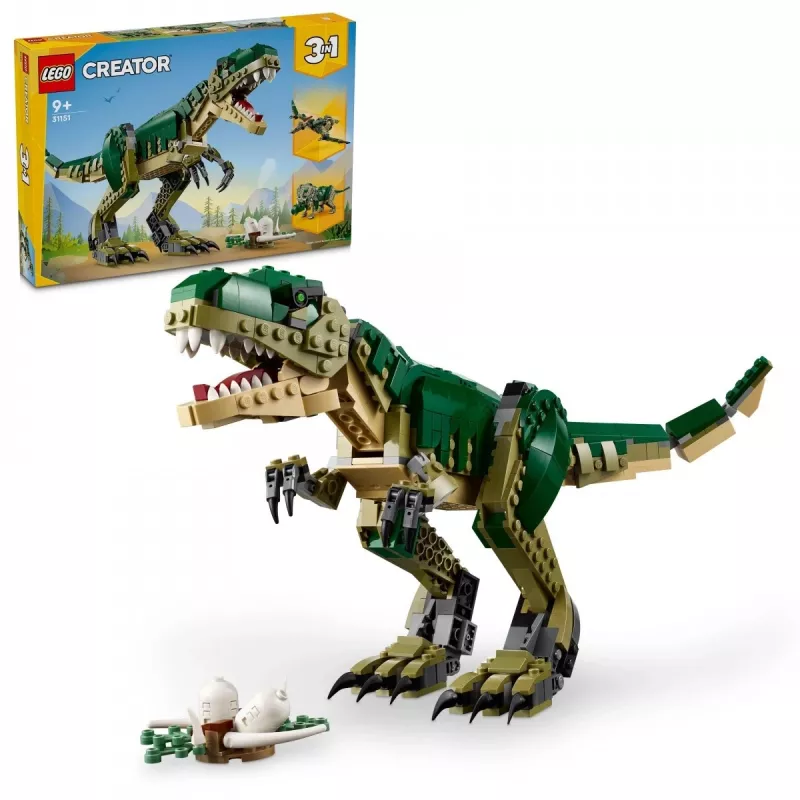 Konstruktorius LEGO Creator 3-in-1 T.Rex 626 dalių, 150 mm aukštis, nuo 9 m.