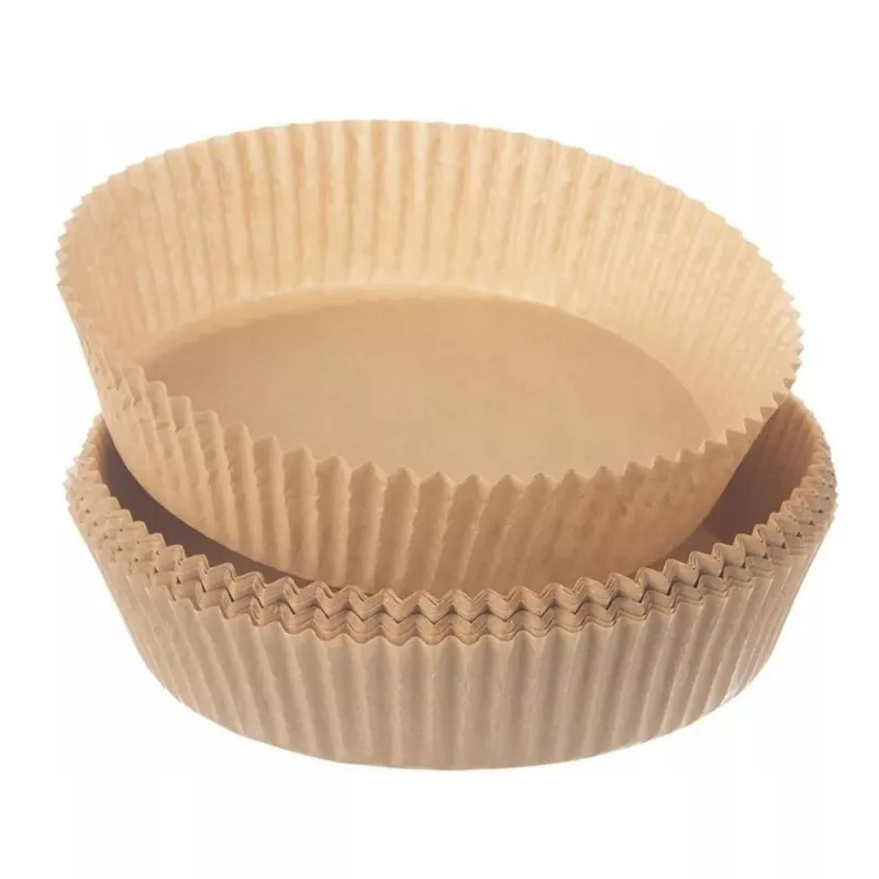 Kepimo popieriniai įdėklai orinei gruzdintuvei, apvalūs 16 cm, 50 vnt. – sugeriantys riebalus, vienkartiniai