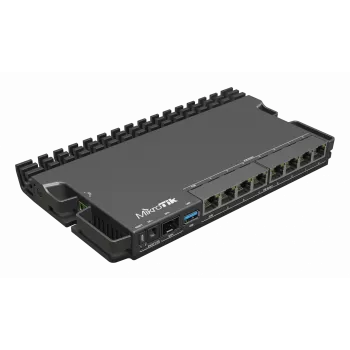 Laidinis maršrutizatorius MikroTik RB5009UPR+S+IN — 8x RJ-45 PoE prievadai, 2.5GbE, SFP+ lizdas, RouterOS