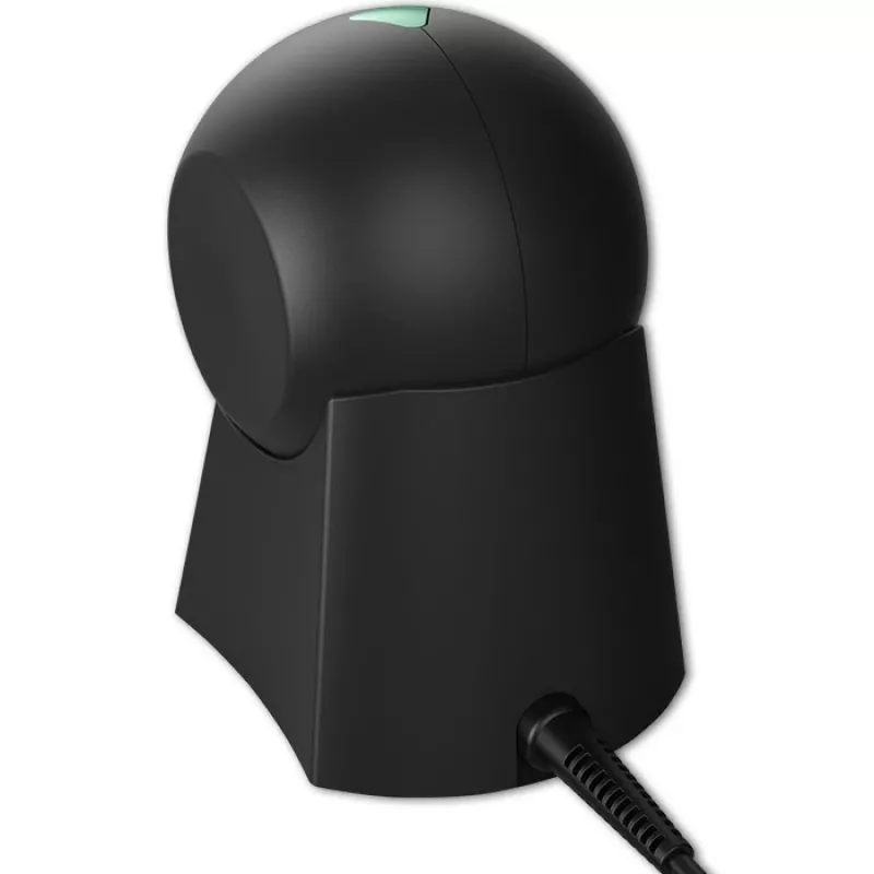 Stalinis brūkšninių kodų skaitytuvas QOLTEC 50857 — 1D/2D, USB, ABS korpusas, juodas, 1,75 m laidas