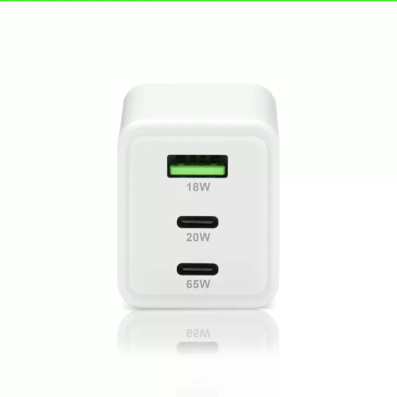Įkroviklis everActive SQ-655Q 65W, 1×USB-A + 2×USB-C greitas įkrovimas