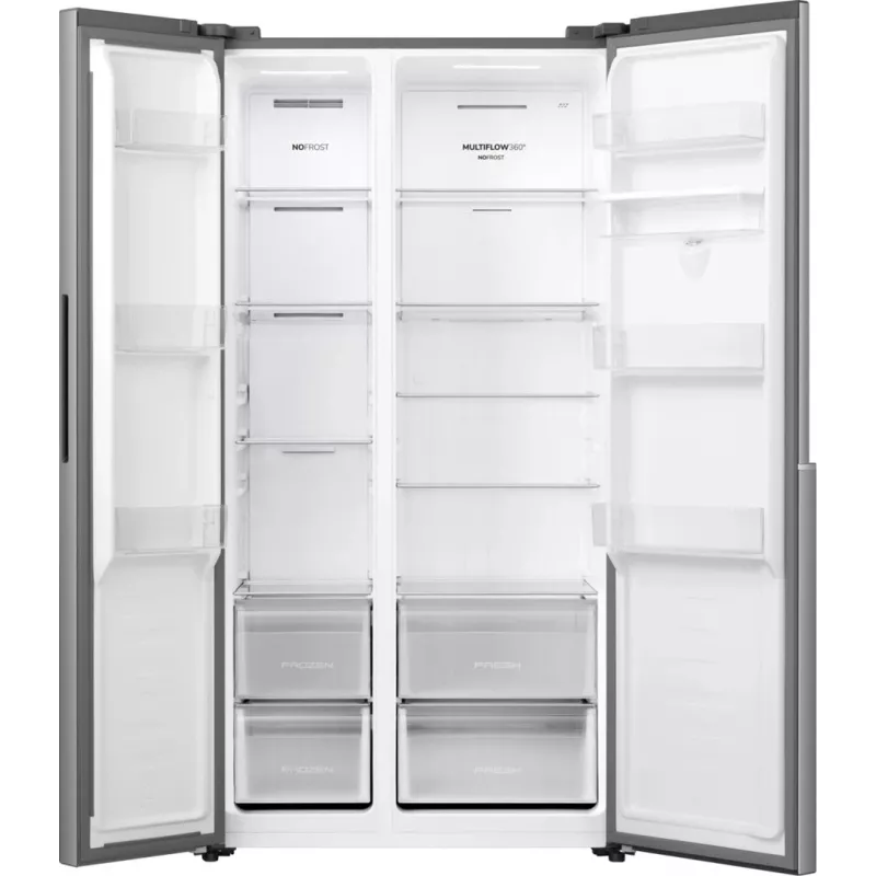 Gorenje HZF55082 NRS917E41XWD G400 – Laisvai pastatomas amerikietiškas šaldytuvas su šaldikliu, pilkas, 541 L, LED apšvietimas