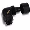 Eiszapfen 16/10mm įsukama jungtis 90° pasukama G1/4, juoda, minkštoms žarnoms (PVC, silikonas, neoprenas)