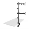 Maclean MC-967 Dvigubas vertikalus monitoriaus laikiklis ant stalo, VESA 100x100, 13-27 colių, 2x 9 kg, milteliniu dažais dengtas, pasukamas ir reguliuojamas