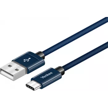 Kabelis YENKEE YCU 301 BE USB-A 2.0 / USB-C 1 m Fialov