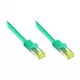 RJ45 jungiamasis kabelis su Cat.7 žaliaviniu kabeliu ir užrakto apsauga (RNS®), S/FTP, PiMF, halogenų neturintis, 600MHz, OFC, žalias, 0,5m, Good Connections® (8070R-005G)