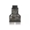 DeLOCK 60045 lyties keitiklis 9 kontaktų USB 2.0 2 x 9 kontaktų šukos juodas