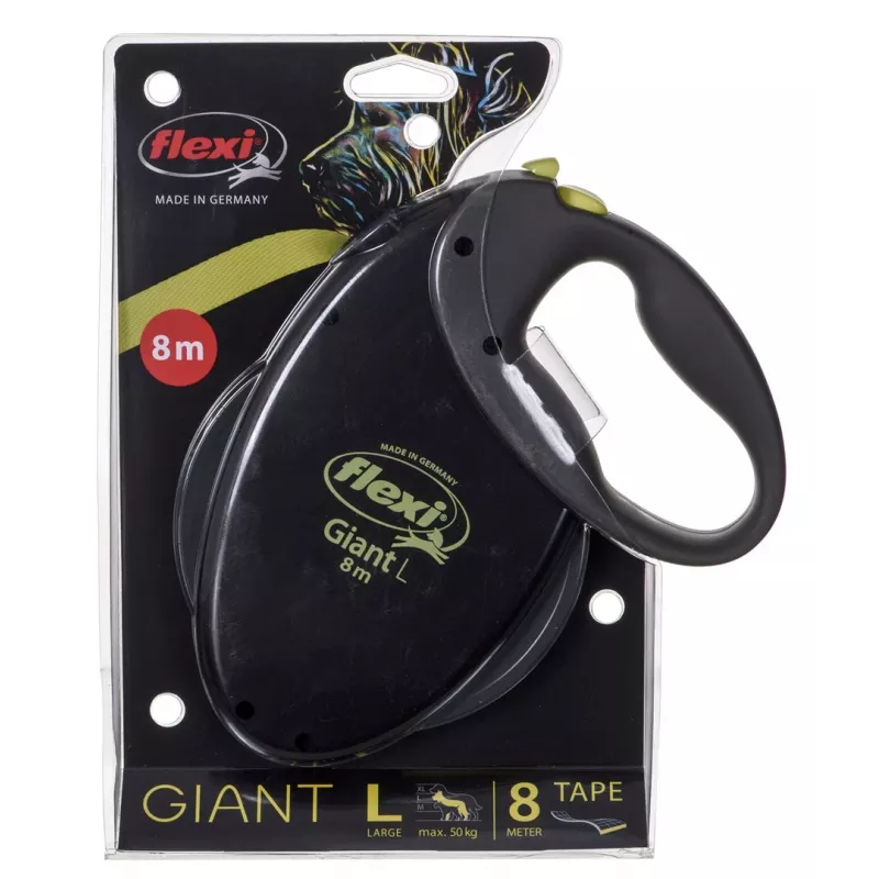 TRIXIE NEON GIANT L 8 m Juoda, Geltona Šuns ištraukiamas pavadėlis