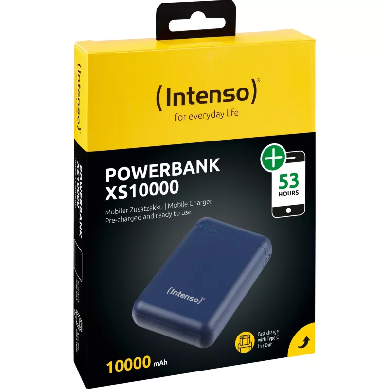 POWER BANK USB 10000 mAh / tamsiai mėlyna XS10000 INTENSO