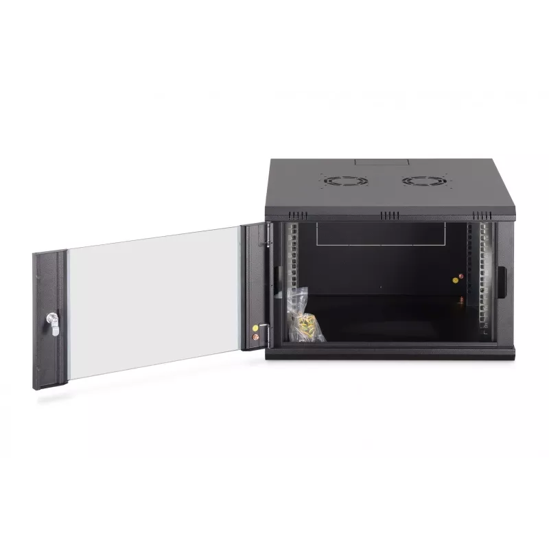 Sieninis 19 colių spintos stovas DIGITUS Dynamic-N DN-37103 — 7U, 600x600 mm, IP20, nesurinktas, juodas