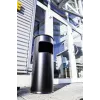Šiukšliadėžė Durable 3332 Round Metal Black, 17 l su pelenine ir gesintuvu