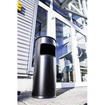 Šiukšliadėžė Durable 3332 Round Metal Black, 17 l su pelenine ir gesintuvu