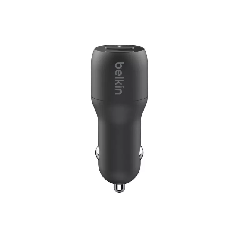 Automobilinis USB-A įkroviklis su dviem prievadais 12W x2 Juodas